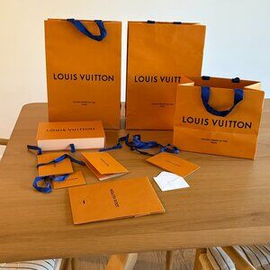 LOT of Authentic Louis Vuitton wallet Pouch Case Box Shopping Bags Sleeve